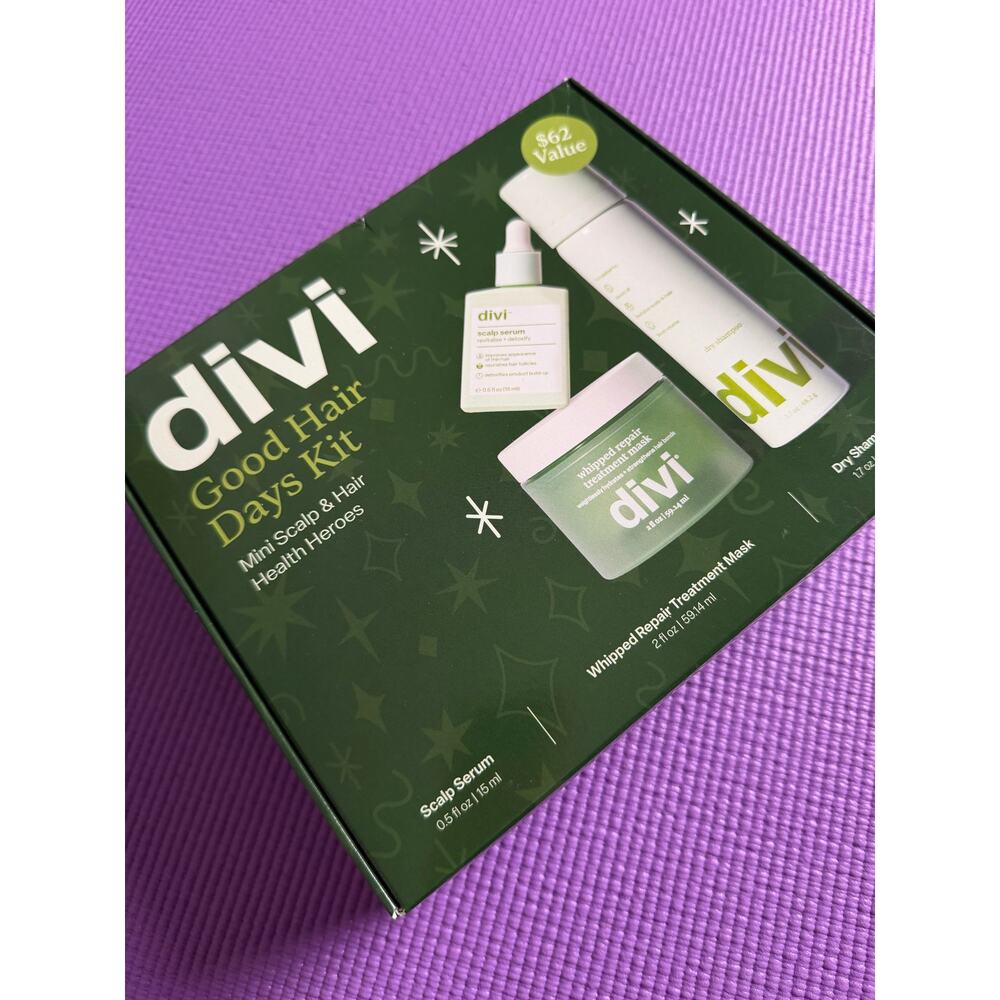 divi Good Hair Days Kit NEW 3 pc Scalp Serum, Treatment Mask, dry shampoo